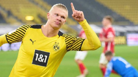 德甲战报：哈兰德霸气双响 大黄蜂五球横扫弗赖堡