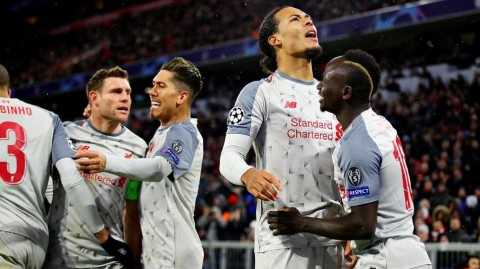 安联球场欧冠巅峰战：利物浦攻克拜仁，马内范戴克联袂献上经典逆转