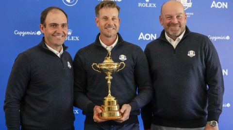 莱德杯欧洲队罗马发布会队长携奖杯亮相 前路挑战与希望并存