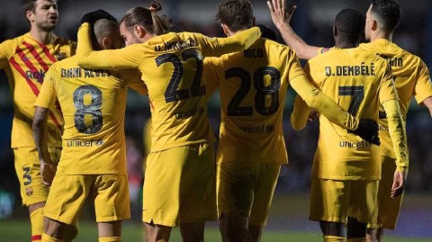 国王杯逆转之战 巴萨险胜利纳雷斯 登贝莱与朱特格拉建功