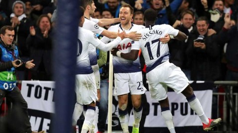 热刺绝杀国际米兰，埃里克森滑轨庆祝闪耀温布利