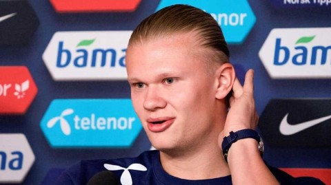 哈兰德亮相欧国联发布会 挪威战车整装待发