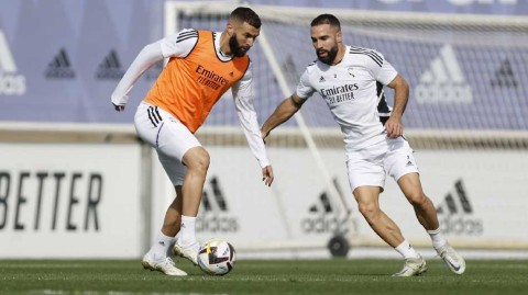 皇马将士蓄势待发 本泽马闪耀金球荣归训练场