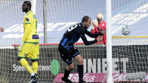 布鲁日四月天雨战奠胜局 九分钟连入三球逆转摩斯高伦