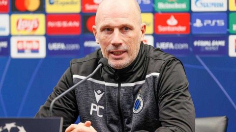 布鲁日欧冠赛前发布会：主帅与悍将的决战表情