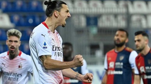 伊布天神下凡梅开二度，十人AC米兰客场完胜卡利亚里追平历史纪录