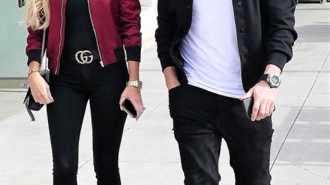 罗比·基恩与爱妻克劳丁比弗利山庄甜蜜漫步