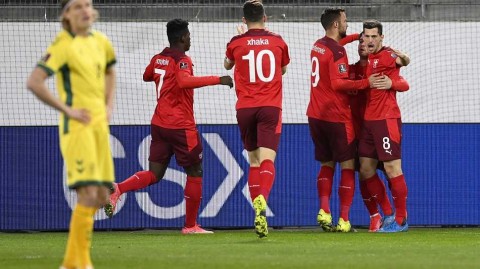 世预赛欧洲区C组：瑞士主场闪电破门，一比零小胜立陶宛