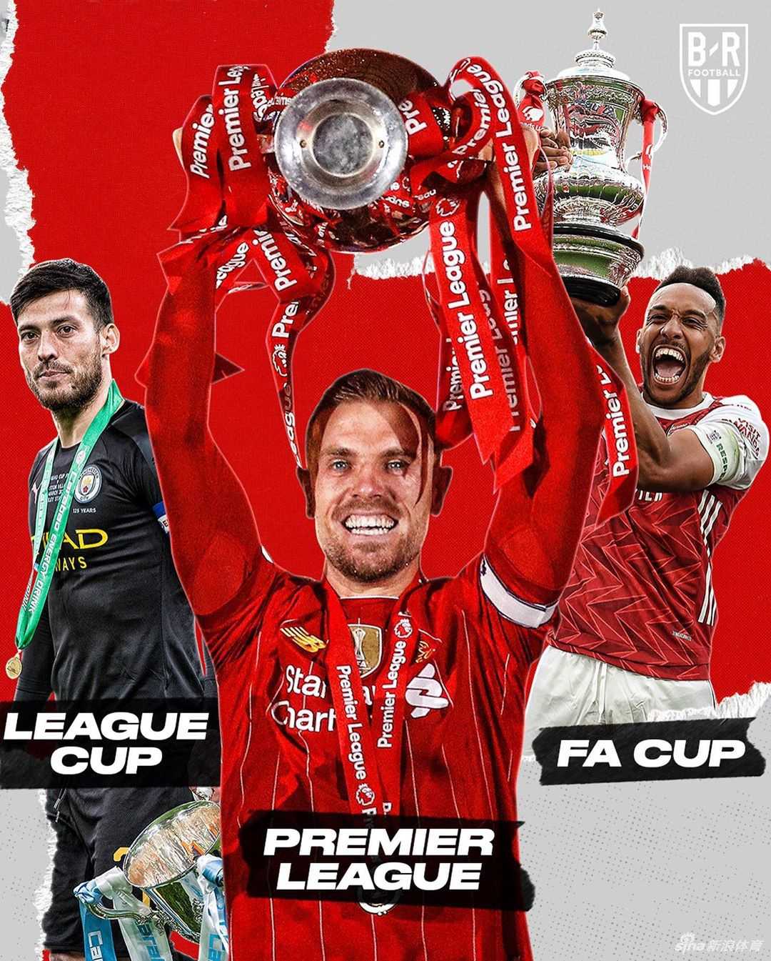 利物浦球员们身穿冠军T恤，将主教练克洛普高高抛向空中，安菲尔德上空飘荡着《你永远不会独行》的旋律，这是梦想照进现实的温暖画面。