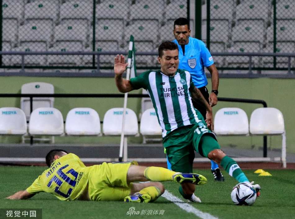 两名球员在边线附近高速奔跑、激烈拼抢，尘土微微扬起，展现了欧战赛场寸土必争的高强度对抗